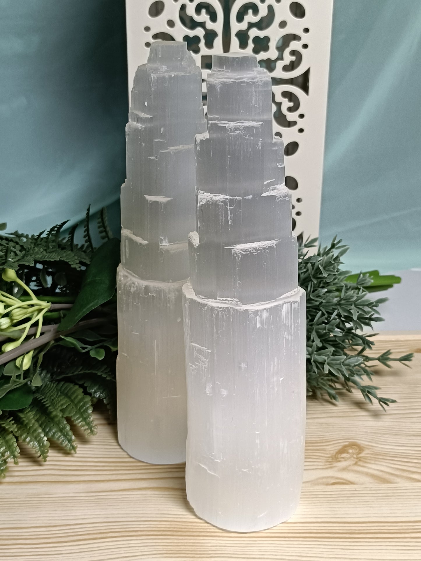 20cm Selenite Tower #A3 – Crystal for Cleansing, Clarity & Spiritual Connection | Crown Chakra Stone for Energy Clearing & Light Alignment